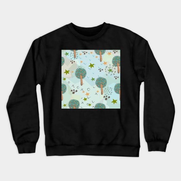 Forest Pattern Crewneck Sweatshirt by Kristina Stellar Scandinavian Land